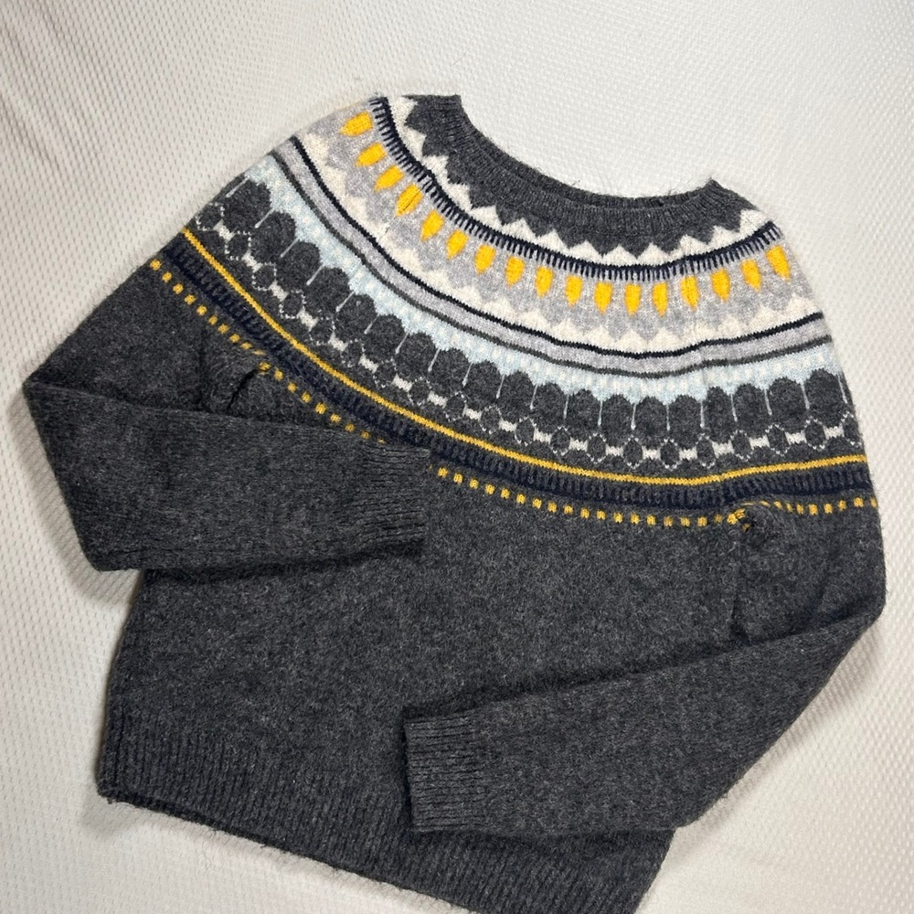 Gap Womens S Fair‎ Isle Mohair Wool Blend Pullover Sweater Nodic Cabincore